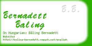 bernadett baling business card