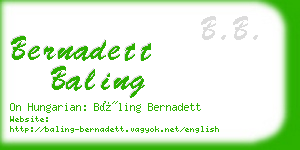 bernadett baling business card